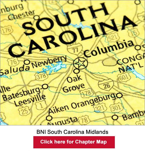 BNI South Carolina Midlands chapter map